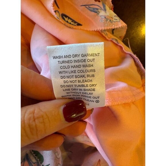 C/MEO Collective Romper Women Small Pink Floral Print V Neck Ruffled Elation‎ - Picture 12 of 12